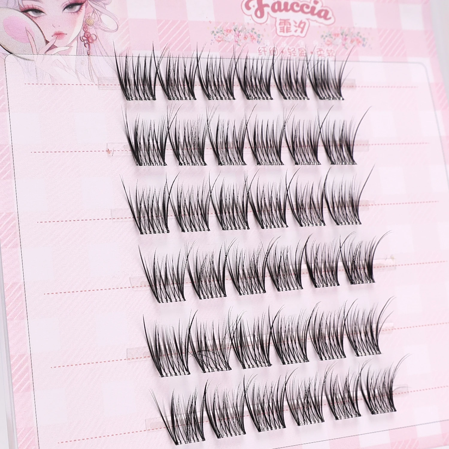 ธรรมชาติ Fairy Sunflower ขนตาปลอม DIY Self-Adhesive Eye Lashes Cluster Extension Fluffy การ์ตูนเครื่องสําอางค์แต่งหน้า