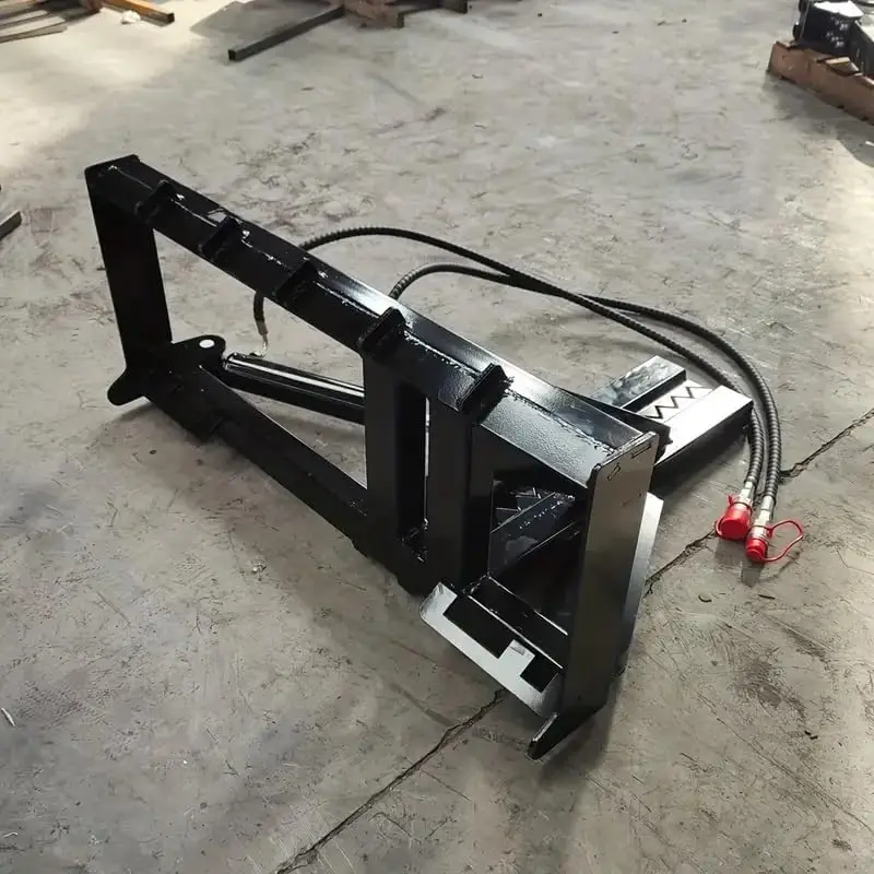 MMS Heavy Duty Post and Tree Pole Puller Attachment Durable Construction with Adjustable Hydraulic System for Skid Steer Loader