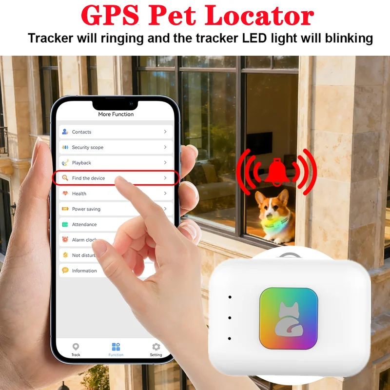 

GGPS Ошейник для кошек Ошейник для котят с защитой от слежения USB-зарядка Pet Cat Locate со светодиодной вспышкой 4G Ошейник для домашних животных