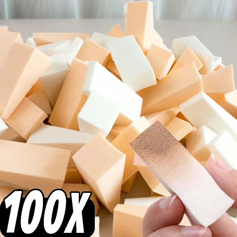 100 pçs/set triângulo macio maquiagem esponja rosto fundação corretivo creme em pó mistura manchas seco molhado uso puff ferramenta cosmética
