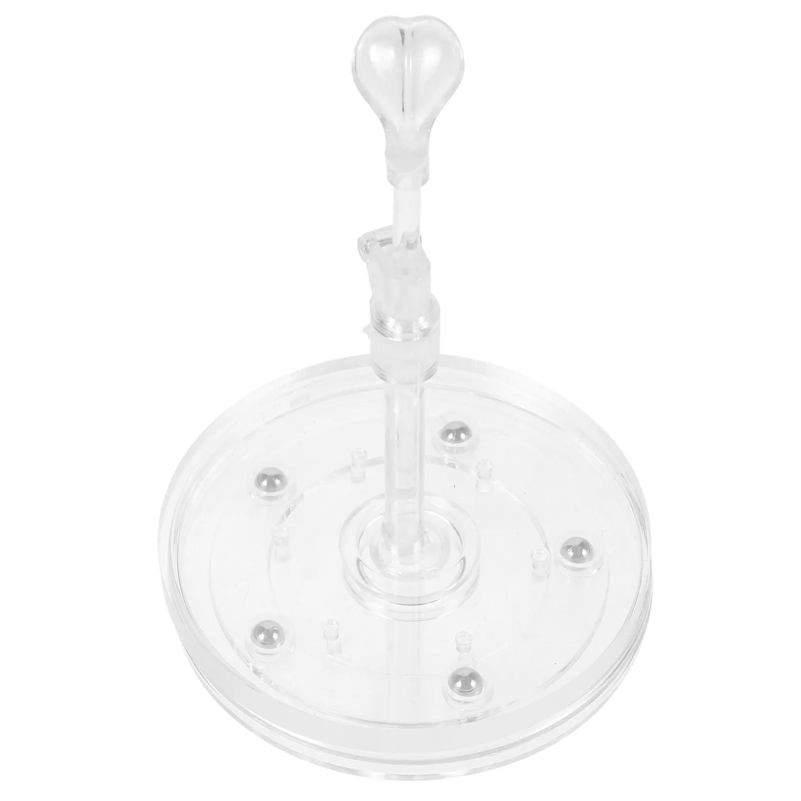 

Акриловая вращающаяся подставка-держатель для демонстрации на 360 градусов, прозрачная, с устойчивой опорой для настольного использования (для вязания крючком)