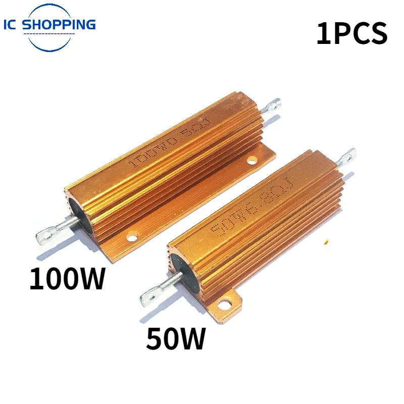 NOWOŚĆ Aluminiowy rezystor drutowy z metalową obudową 50W 100W 0.01R~100K 1 3 4 6 8 10 20 200 500 1K 10K Ohm RX24 Rezystancja