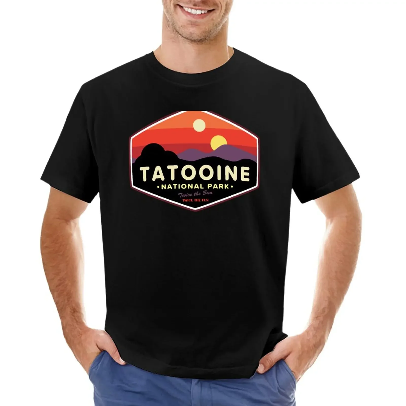 

Корейские модные мужские белые футболки Tatooine, футболка в национальном парке, летний топ, футболки с графическим рисунком, футболка с аниме