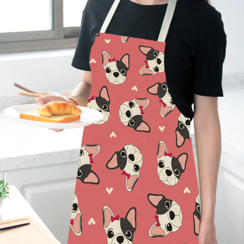 Animal Dog Apron Cartoon Aprons For Women Kitchen Tools Cooking Accessories Creative Cotton And Linen Apron Household Items