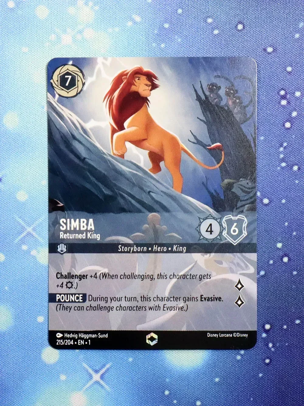 

Disney Lorcana Proxy The First Chapter NoneFoil – Simba – Returned King (Alternate Art) (215/204)TCG Game Cards