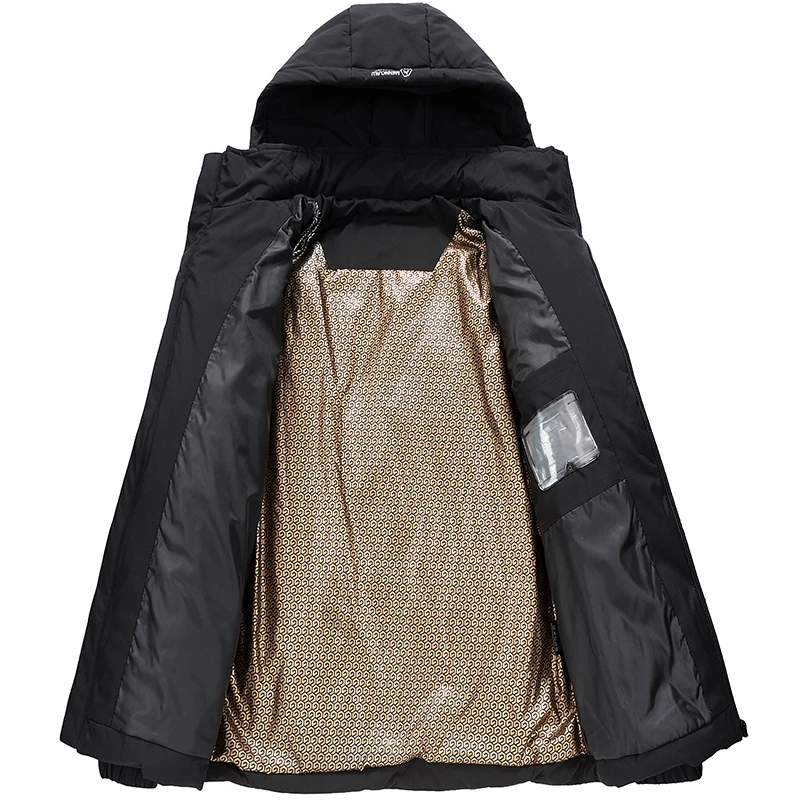 مقاومة للماء الذهب الأسود أسفل سترة الرجال شتاء موضة جديدة عادية سميكة الجرافين الدافئة الأبيض بطة أسفل معطف #4