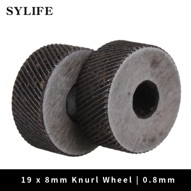 2PCS 19 x 8mm Knurl Wheel Tool Diagonal Coarse Twill Pattern 0.8mm Pitch Roller