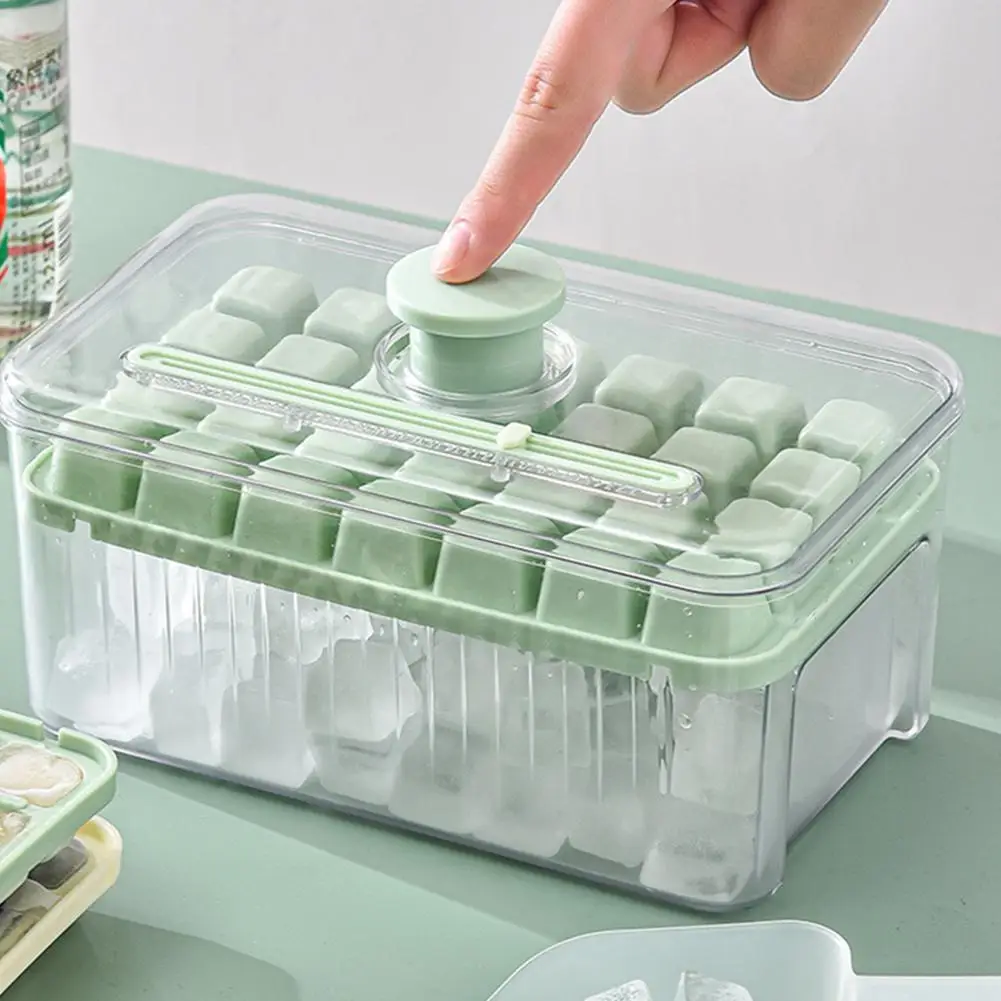 Molde para cubitos de hielo de 28/56 rejillas, modelo de caja de hielo para el hogar, bandeja de hielo, herramientas de prensado de cócteles, congelación de whisky de verano K4n0