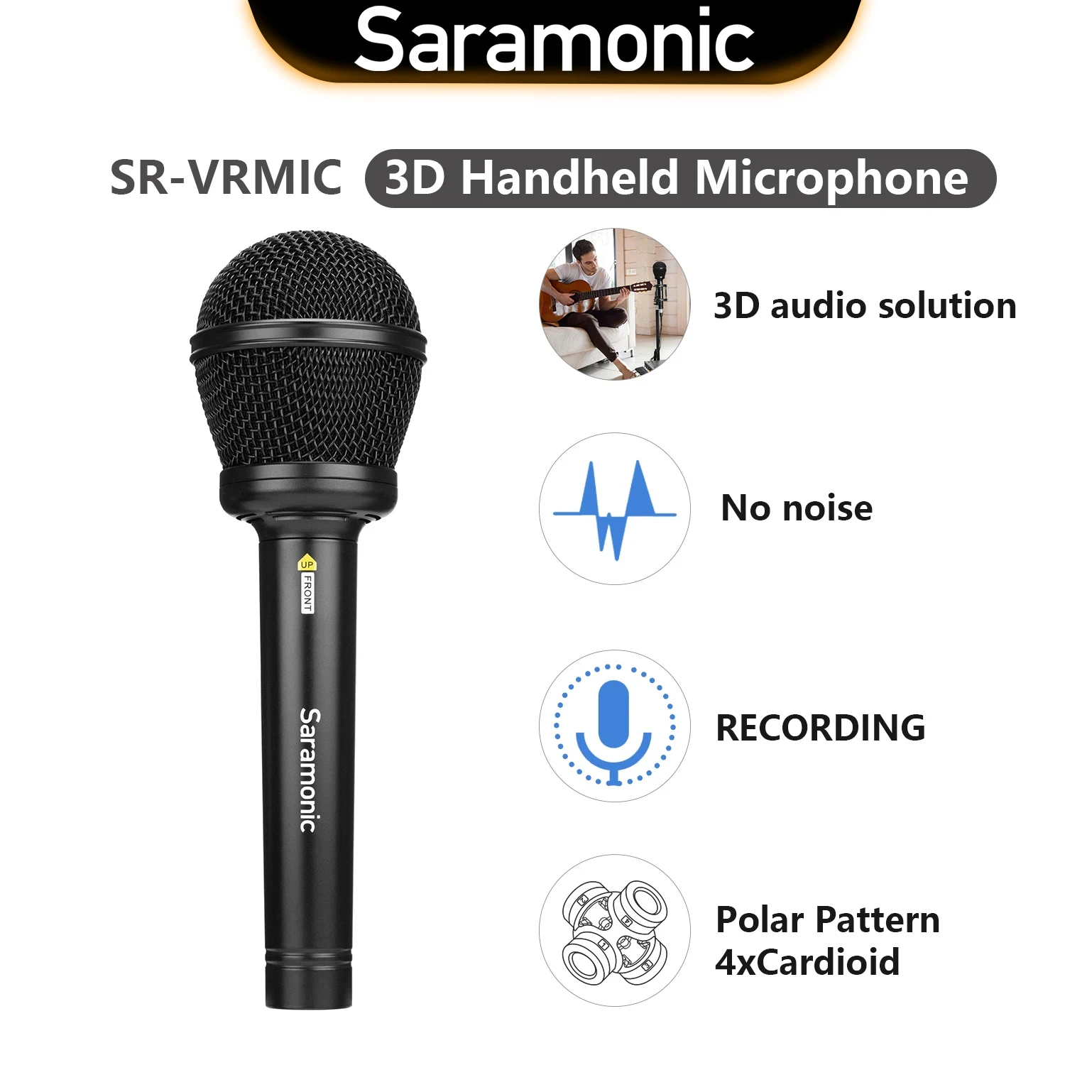 

Saramonic SR-VRMIC 3D Cardioid Microphone Handheld Condenser Microphone for for VR Film Music Content Creation Streaming Youtube