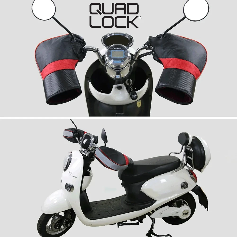 

QUAD LOCK Motorcycle Handlebar Gloves Winter Handlebar Gloves Coldproof Scooter Bar Cycling Gloves