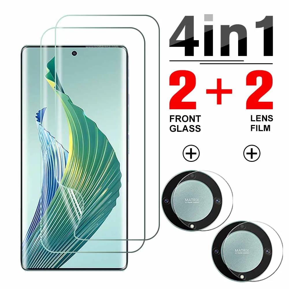 Front Screen Hydrogel Film 4in1 For Honor Magic5 Lite Camera Lens Screen Protectors Magic 5Lite Magic5Lite 5G Not tempered Glass