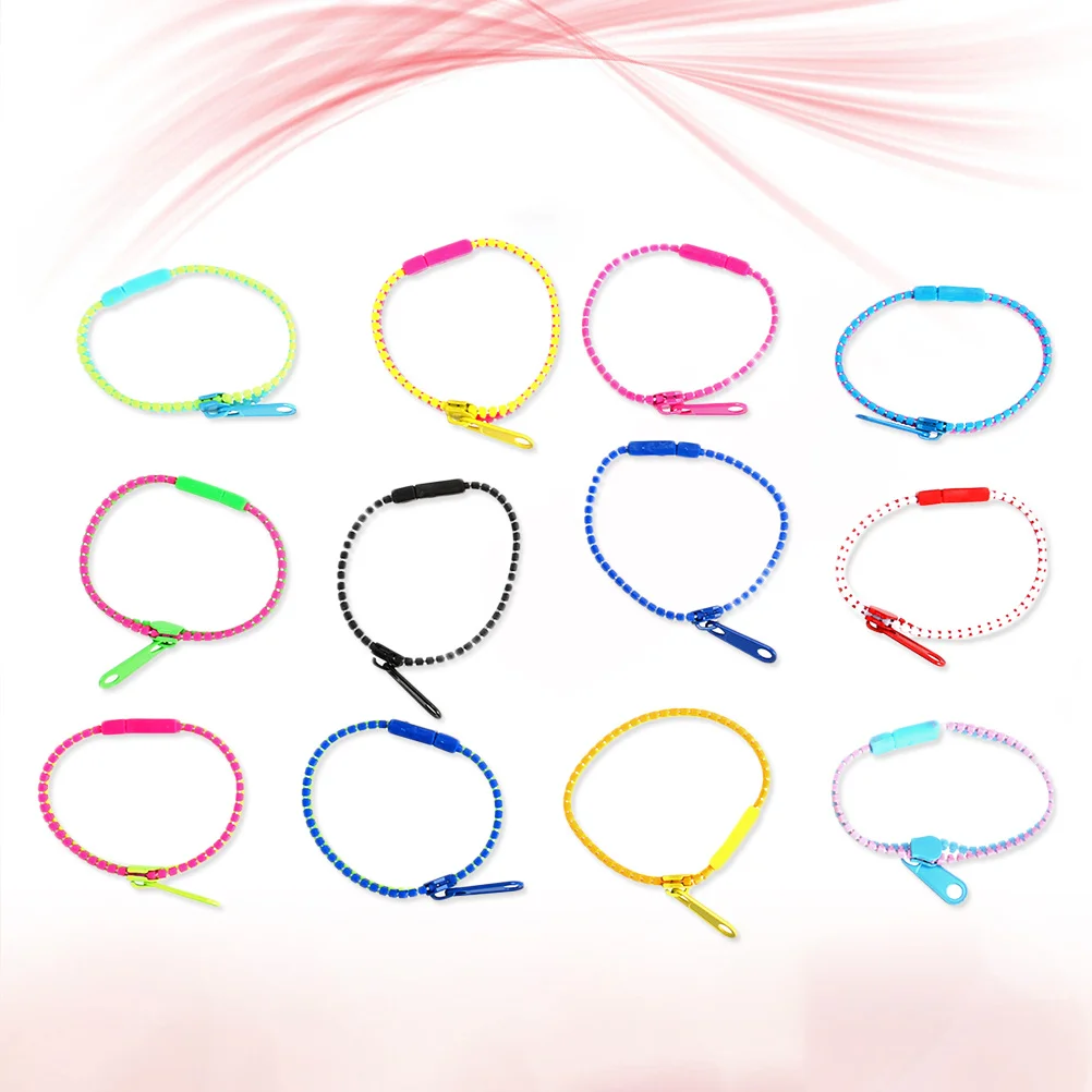 

50pcs Zipper For Kids Bicolor Fidget Zipper Bracelet For Kids Jewelry Party Favors Birthday Gifts Fun Friendship Bracelet