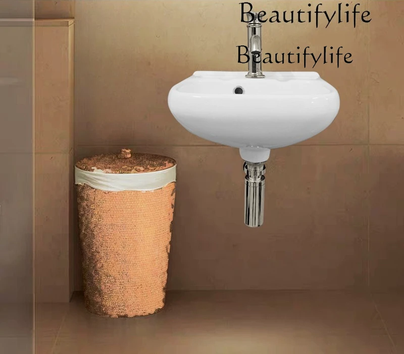 

Retro small apartment bathroom hanging basin bathroom kitchen wall hanging ceramic basin set