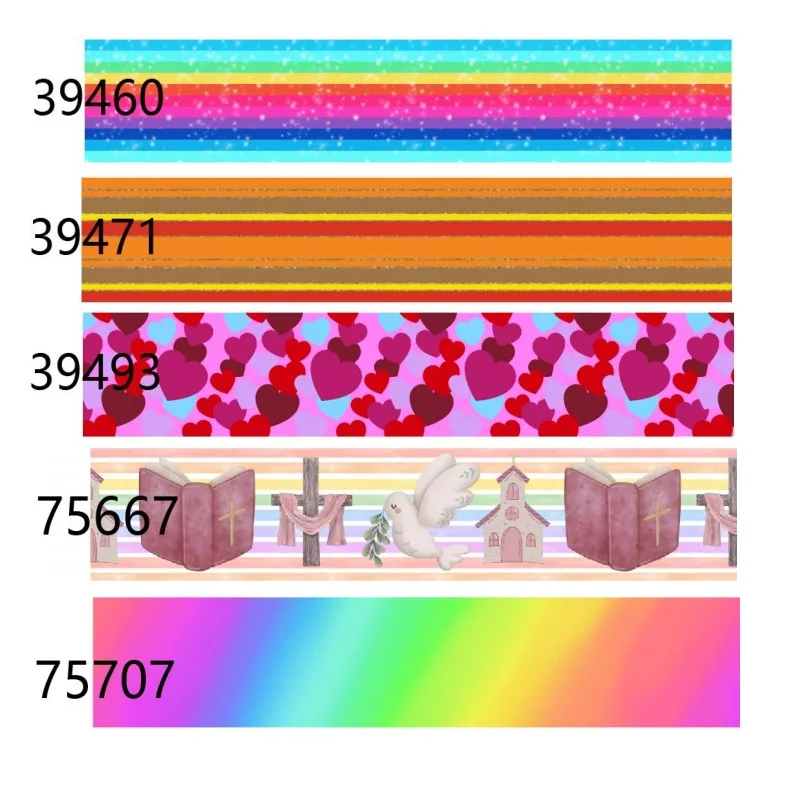 Радужная лента с принтом в виде сердца, репсовая лента 38 мм, 10 ярдов для бантов для волос, сделай сам, аксессуары для рукоделия ручной работы Радужная лента с принтом в виде сердца, репсовая лента 38 мм, 10 ярдов для бантов для волос, сделай сам, аксессуары для рукоделия ручной работы