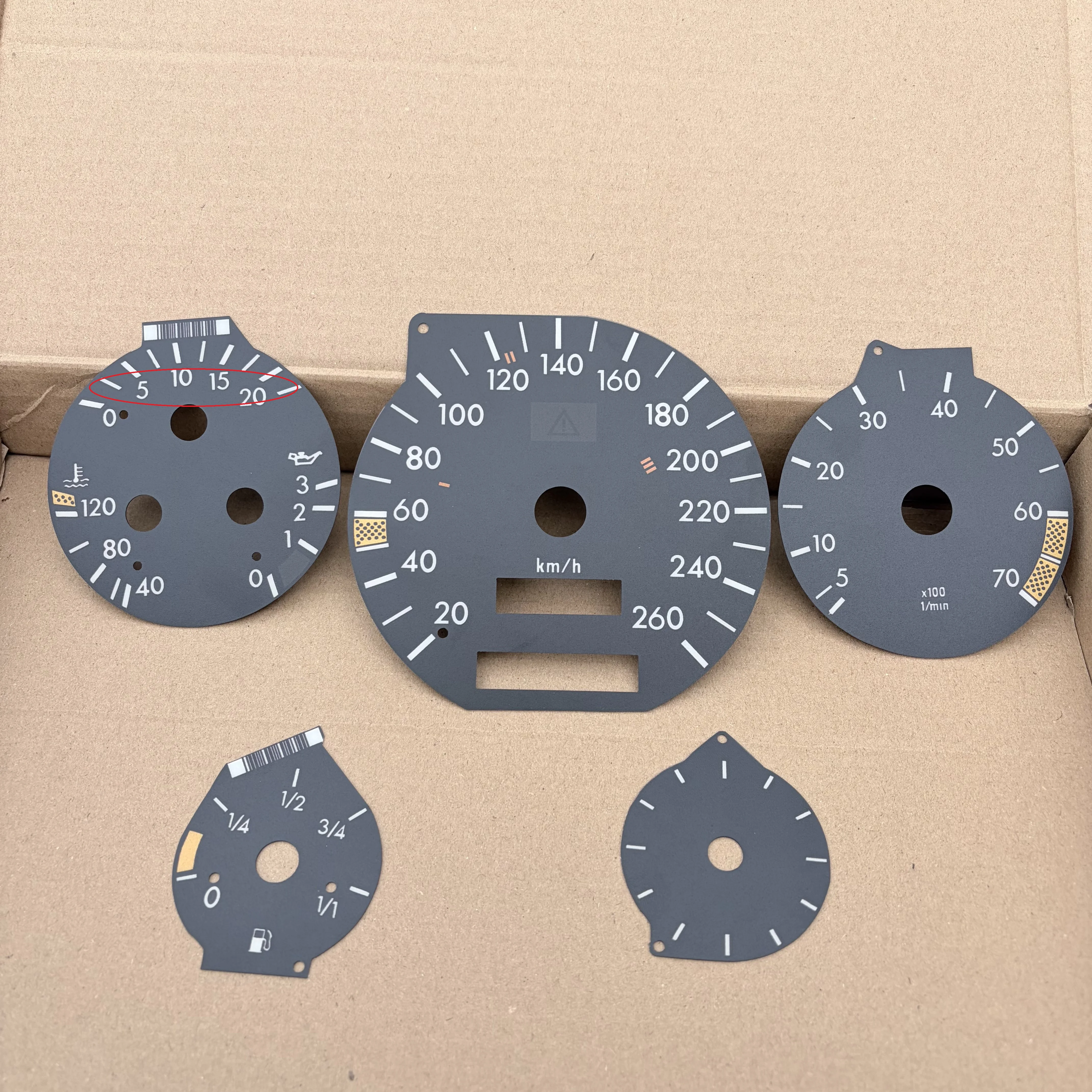 

Speedo Dials Gauge Face for Mercedes W140 R129 MPH to 260KMH Analogue Instrument Cluster Disc Plate
