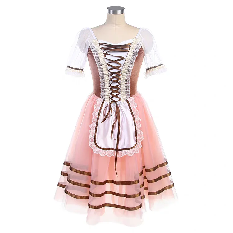 Vestido de balé traje de dança vestido feminino, vestido transparente personalização de competição adulta qualquer cor
