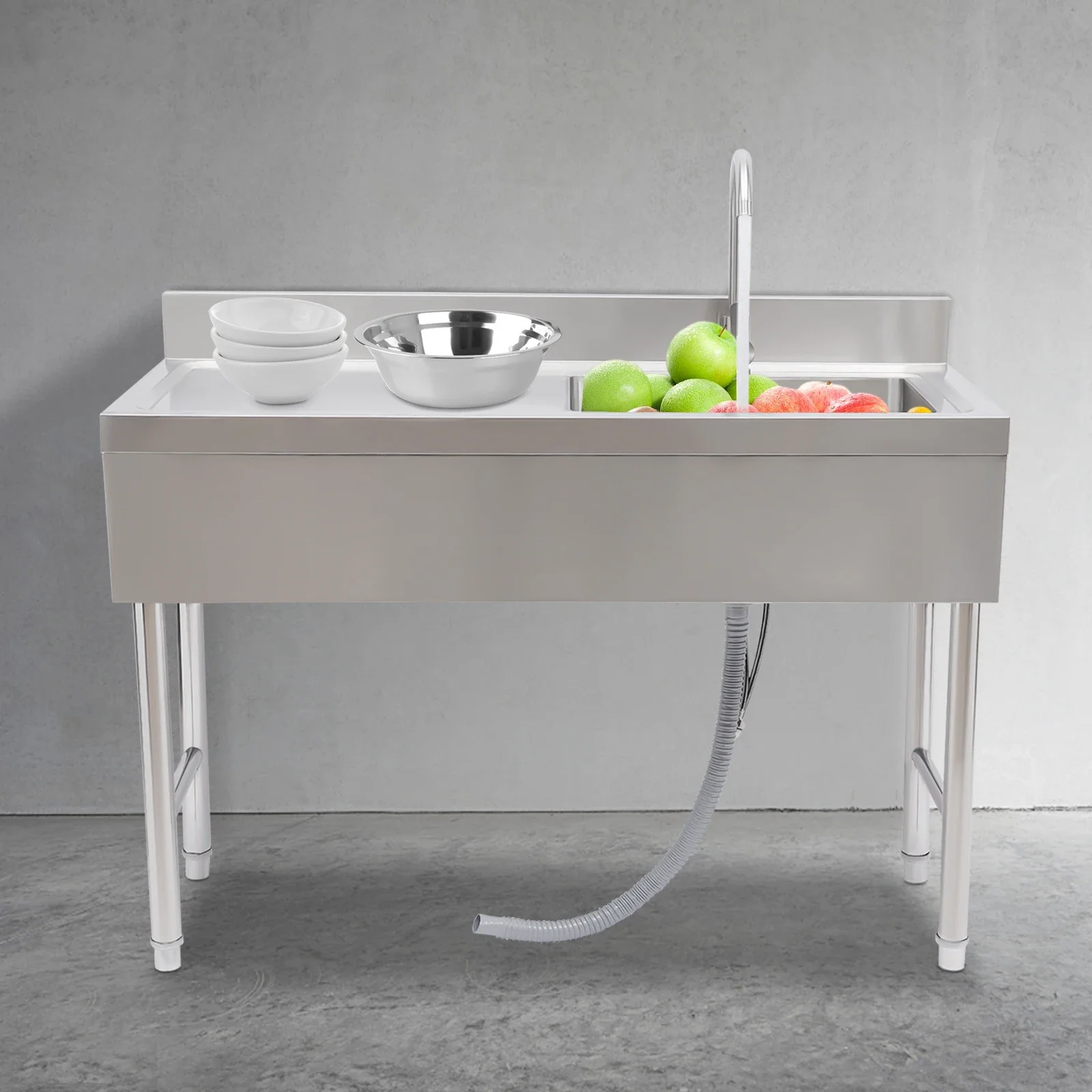 

Набор кухонных раковин с одной чашей из нержавеющей стали — коммерческая раковина для приготовления ресторана, универсальная раковина для домашнего и промышленного использования