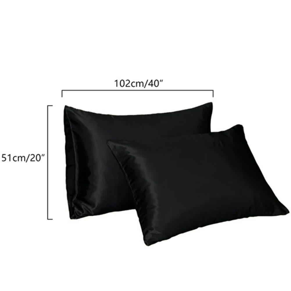 2pcs/lot Soft And Smooth Satin Square Pillowcase Breathable Comfort Bed Pillowcases For Home Hotel Bedding