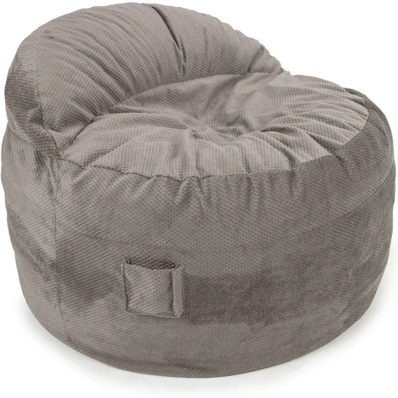 

Chenille Nest Gaming Bean Bag Chair with Controller Pockets and Handle, Convertible Foam-Filled Chair