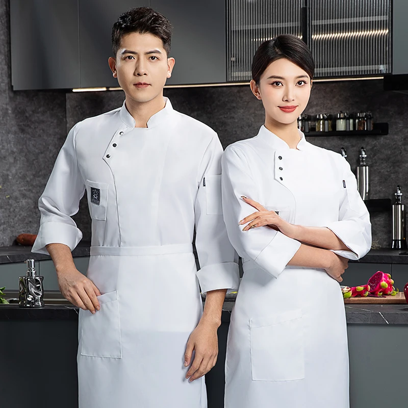 Oddychająca kurtka kucharska, biała kurtka szefa kuchni, krótki rękaw, koszulka kucharska, odzież robocza dla kelnera w restauracji, odzież robocza dla piekarza.