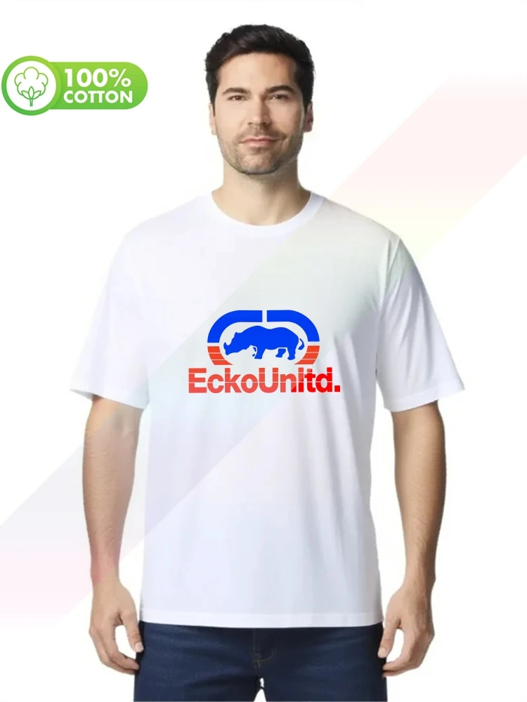 Camiseta de algodón 100% con cuello redondo y peso pesado para hombre, camiseta Ecko_Unltd con cuello redondo, camisetas de manga corta de marca a la moda, camisetas S-XXXL