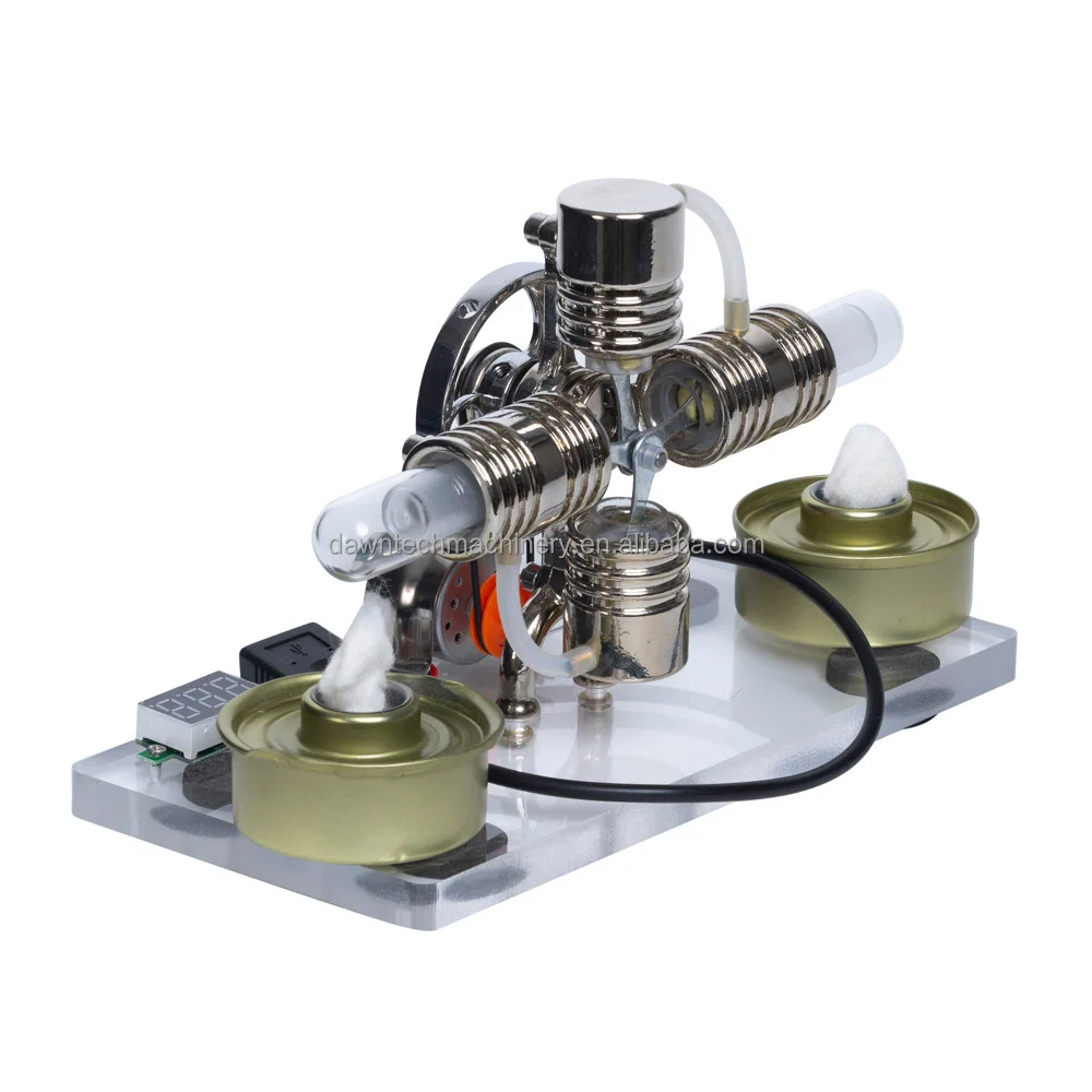 

Stirling Engine Kit Popular Science on Steam Physics Scientific Small Production Small Invention Experimental Toy Cross-cylinder