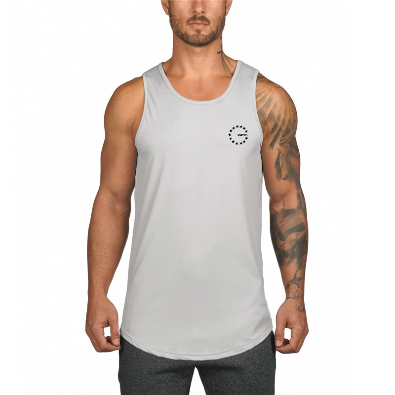 

Muscle Guys Gym Bodybuilding Men Casual Fashion Hip Hop Tank Tops Summer Mesh Absorb Sweat Sleeveless Quick Dry Muscle Shirts