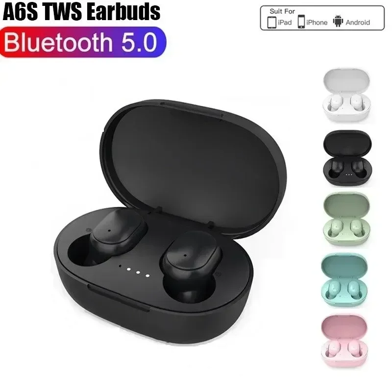 A6S TWS Earphones Wireless Bluetooth 5.1 Headphones Touch Control Earbuds with Mic Earphones Sport Waterproof Headset for Xiaomi