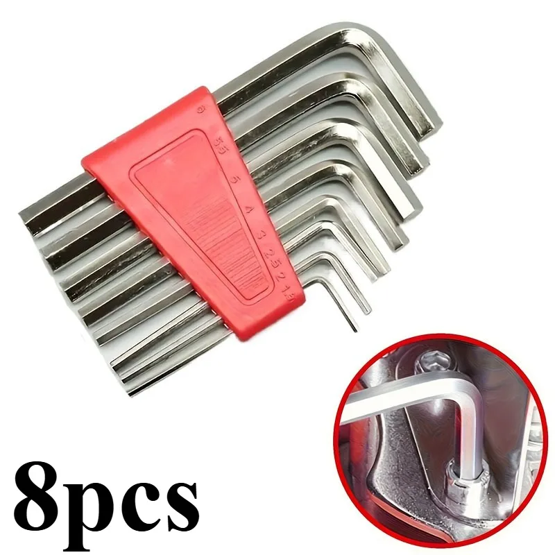 8pcs Metric Hex Wrench Set for Motorcycles Bicycles Allen L Wrench Allen Key Short Arm Tool Set Bicycle Repair Tools