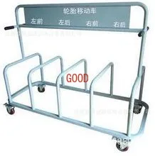 taller de reparación tienda 4S estante de colocación móvil de cuatro neumáticos, camión neumático