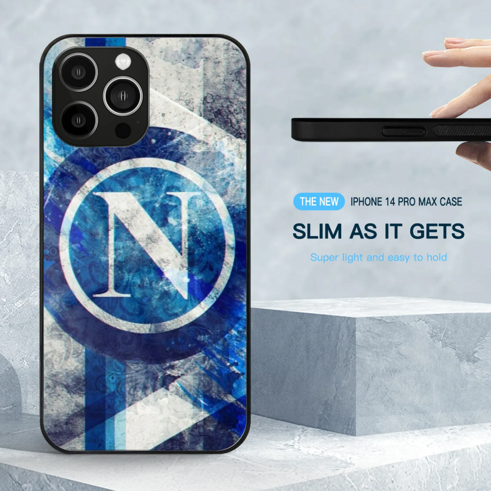 S.S.C. Napoli Phone Case Glass For Iphone15 14 13 11 12 Pro Max Mini Xr X Xs 6 7 8 Plus Cover S C Napoli Napoli Napoli Art