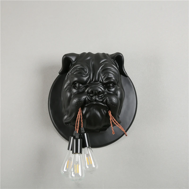 Nowoczesne lampy ścienne z żywicy Gorilla Art Deco kinkiet led oświetlenie kuchni domu Loft przemysłowe Vintage oprawy E27 * 3 lampa ścienna