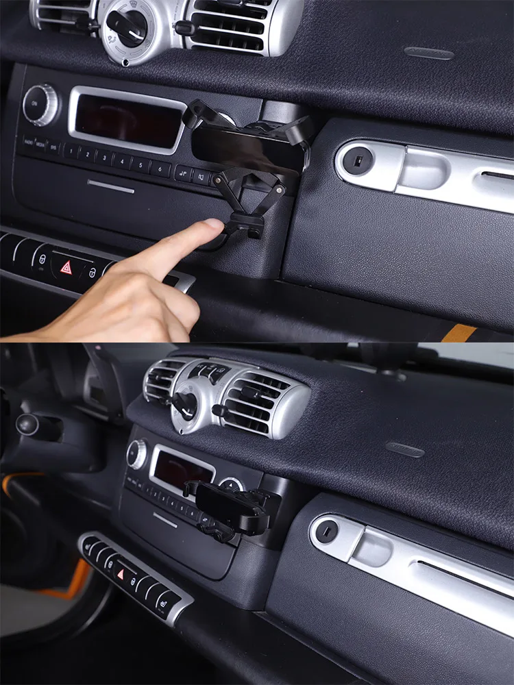 Für mercedes benz smart 2011 fortwo forfour 2011-2015 abs schwarz Autotelefon halter GPS Navigations halterung Innen zubehör – Detail 4