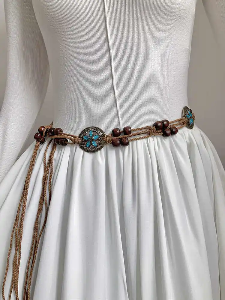 Crafting a waist belt for women, this summer's new retro-ethnic style waist cord is a versatile and exclusive high-end decorativ