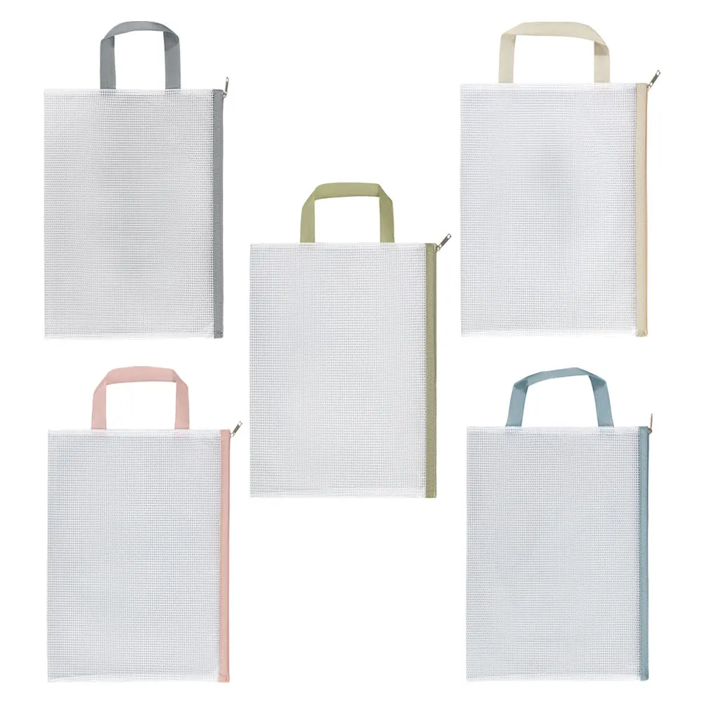 

5 Pcs File Holder Document Zipper Folders Organizer Pouch Bag Storage Documents Mesh