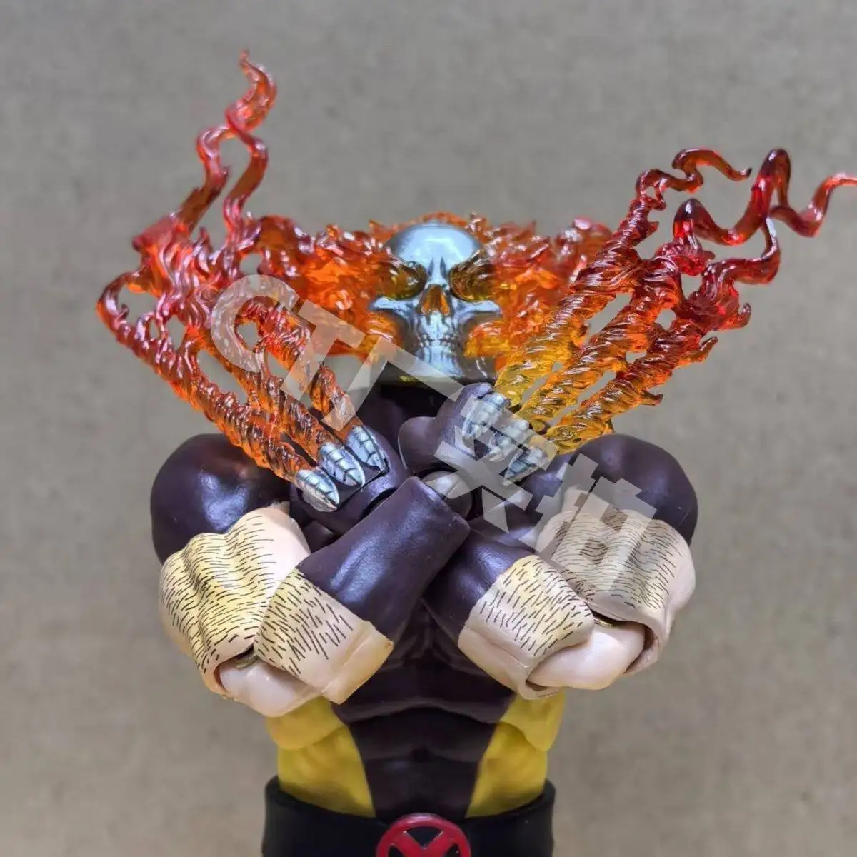 Ct Toys X-Men Logan Hellfire Ghost Rider Wolverine Posable Action Figure With Fire Skull Head Flame Claw Accessories Collectible view 5