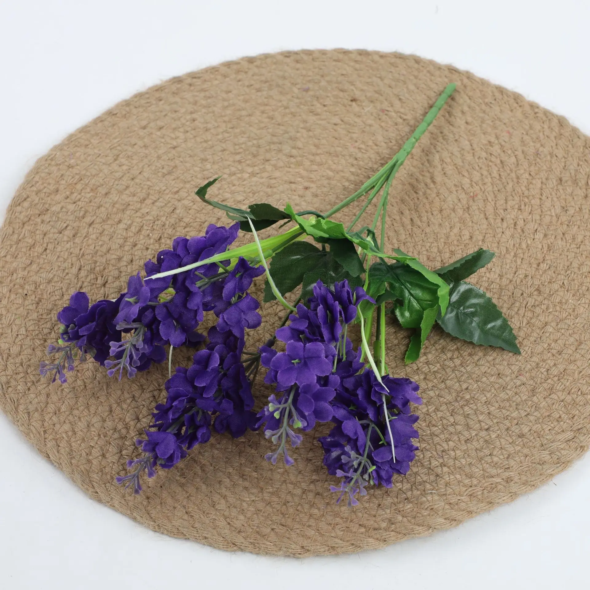Künstlicher Blumenstrauß, 5 Köpfe, Hyazinthe, 33 cm, Lila, Weiß, Rosa, Gelb, Kunststoff, für Büro, Party, Hochzeiten, Heimdekoration – Detail 9