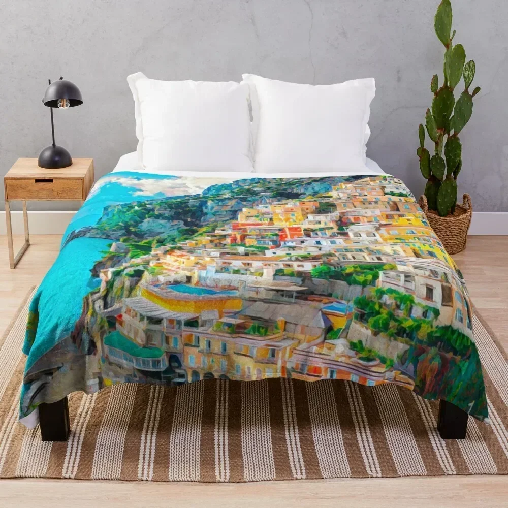 

Amalfi Coast Throw Blanket Luxurious Soft Fuzzy Blanket for Sofa Bed