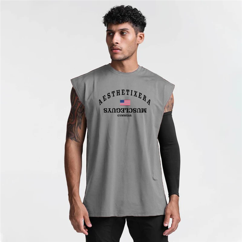Gym Mens Clothing Brand Fitness Tank Top Mesh Running Casual Quick-drying  Muscle Sleeveless Vest Workout Comfortable Singlets