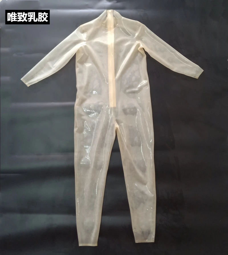 Latex catsuit custom pure natural transparent natural latex jumpsuit bodysuit