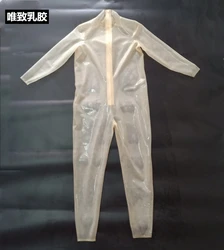 Latex catsuit custom pure natural transparent natural latex jumpsuit bodysuit