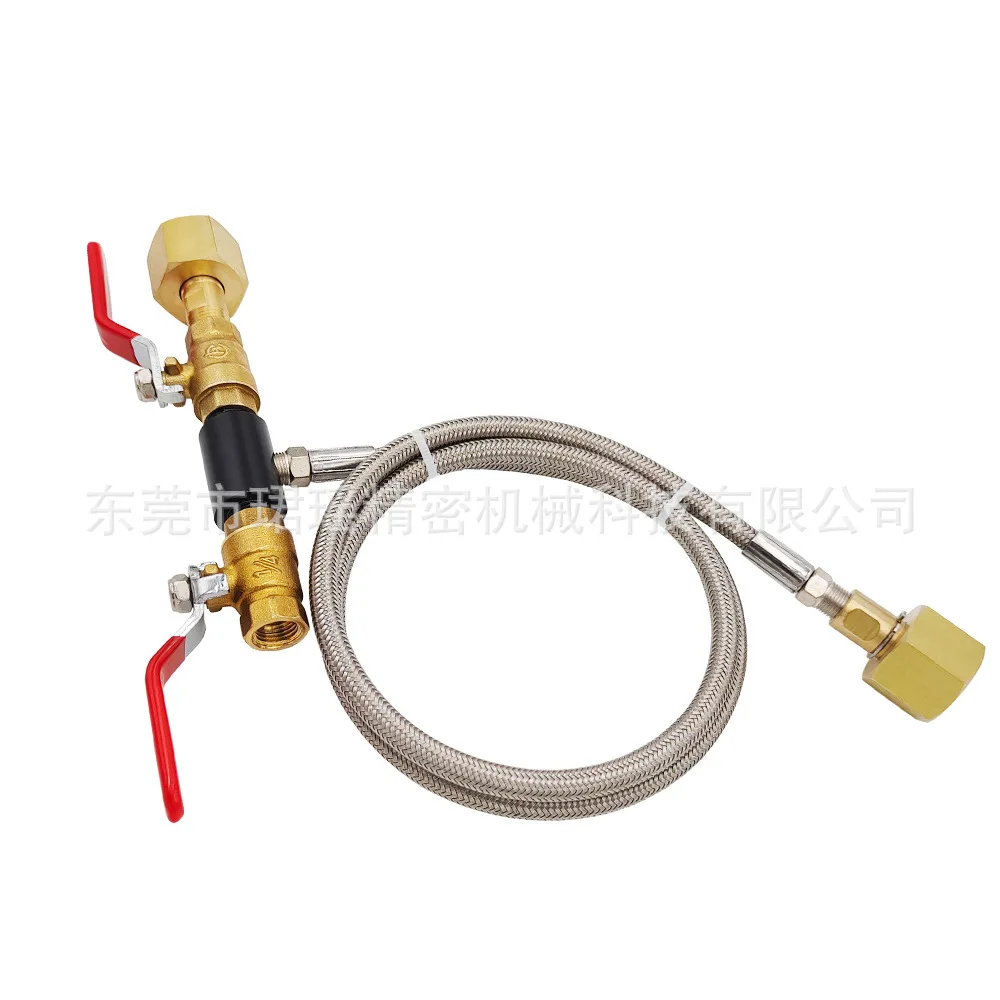 

CO2 cylinder fitting steel braided pipe W21.8 to W21.8 (CGA320 to CGA320) inflation valve