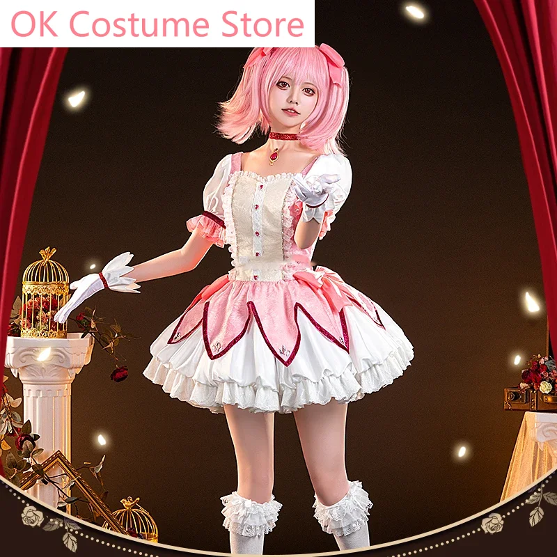 Anime Puella Magi Madoka Magica Kaname Madoka Battle Suit Elegant Dress Cosplay Costume Party Role Play Suit Women