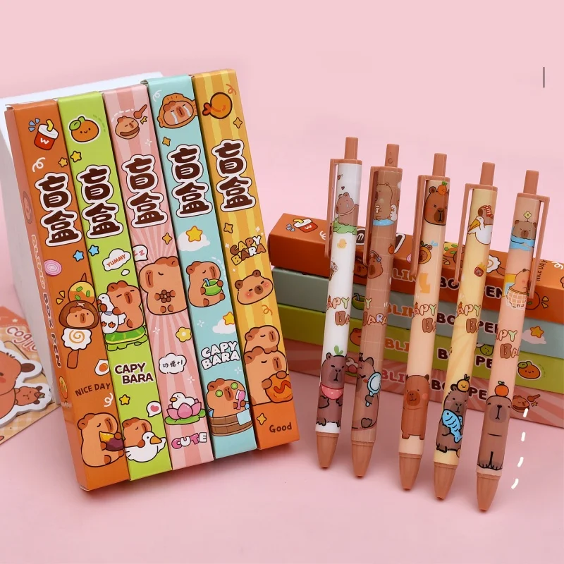 60-ピース-ロットかわいいカピバラプレスゲルペンかわいい-05-ミリメートル黒インク署名ペンプロモーションギフトオフィス学用品