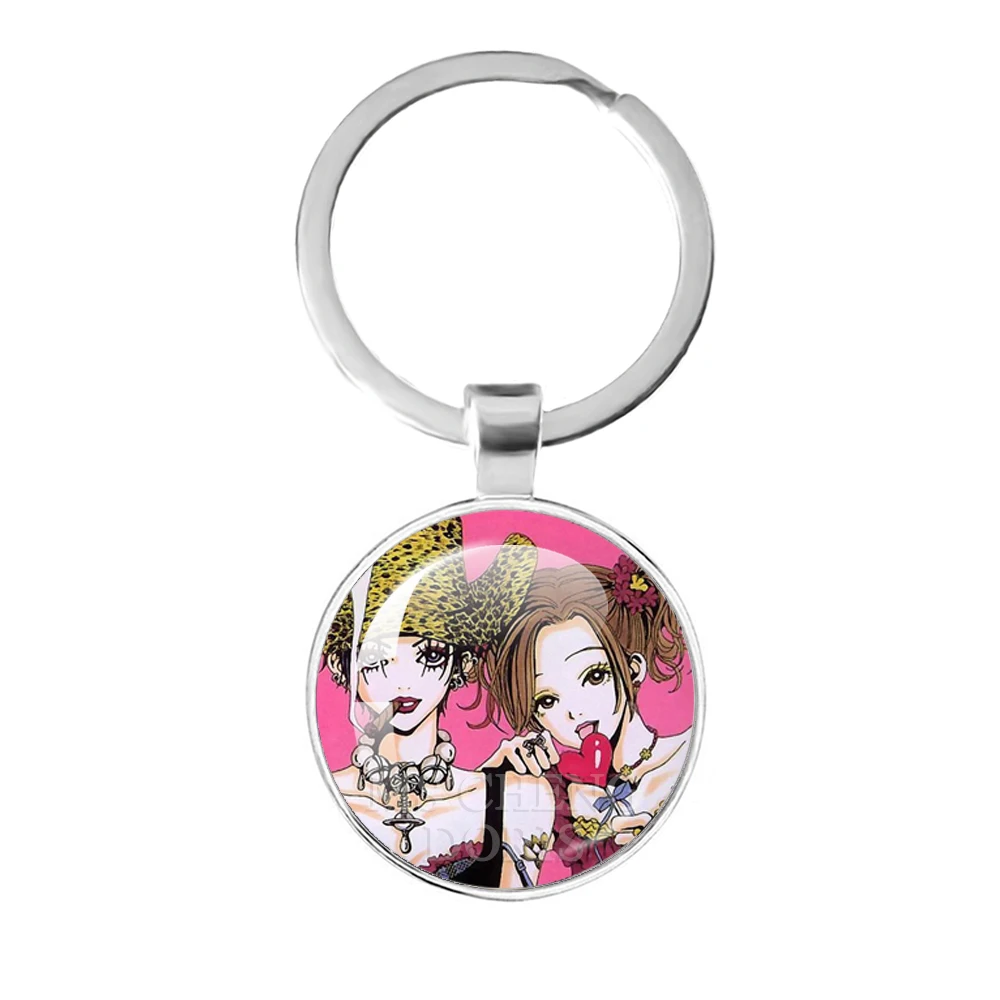 Anime Ai Yazawa Osaki Nana Glass Cabochon Key Chain Handmade Creative For Women's Birthday Gift Jewelry