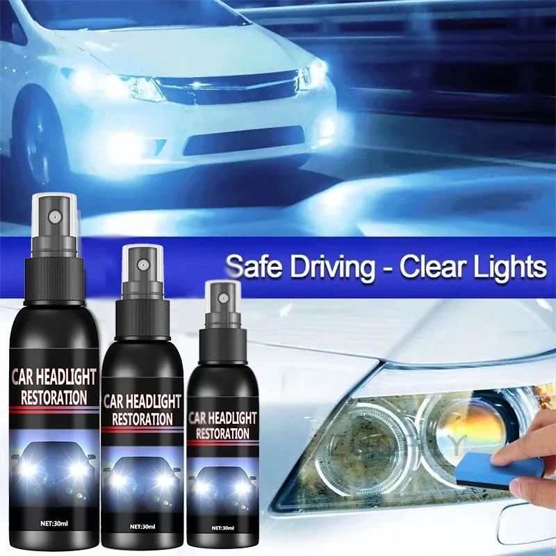 Car Headlight Restoration Polishing Kits Headlamp Scratch Remover Repair Cleaning Paste Remove Oxidation Headlight Polish Liquid