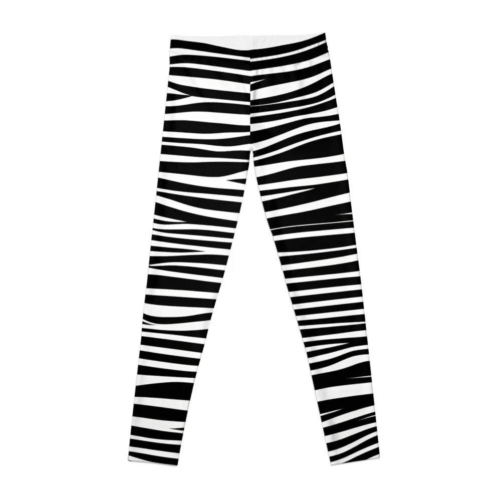 Cool Twotone Horizontal Zebra Stripes Leggings gym's sportswear gym top Womens Leggings