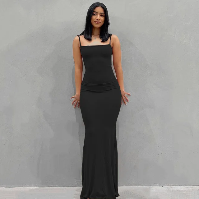 Slip Sleeveless Backless Maxi Dress Women 2025 Y2K Summer Bodycon Elegant Sexy Outfits Ladies Birthday Party Club Fishtail Dres