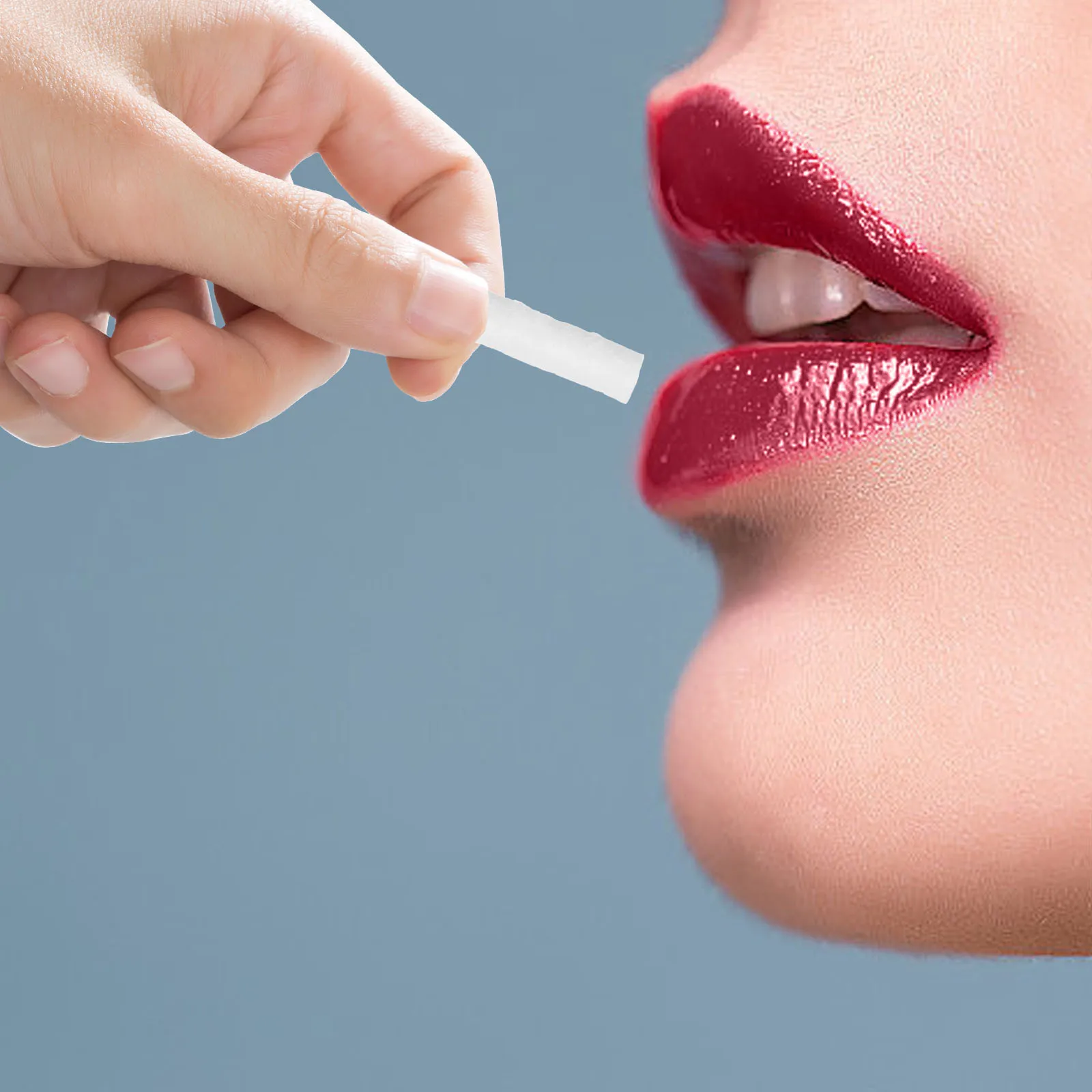 50 قطعة من لوازم أحمر الشفاه للاستعمال مرة واحدة، عصا قطنية لإجراءات الوشم الاحترافية، عصا قطنية سهلة التلوين وشم الشفاه #4