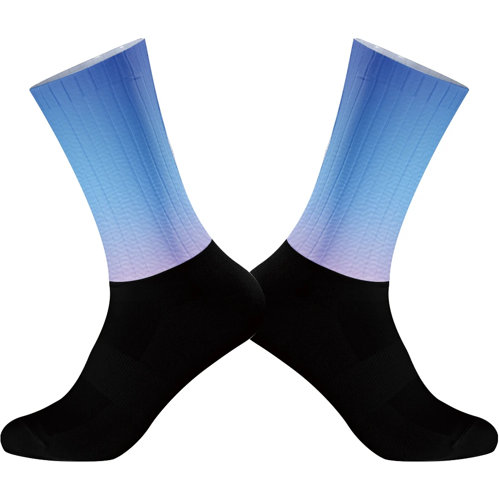 Chaussettes en silicone coordonnantes Whiteline pour hommes, chaussettes de cyclisme, chaussettes de vélo de sport, chaussettes de course à pied, nouveau, été, 2024